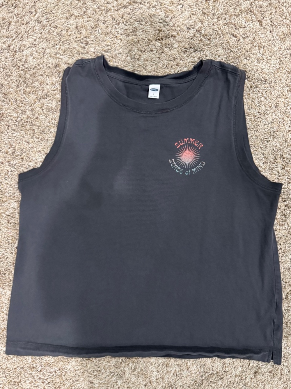 Old Navy "Summer State of Mind" women's black tank top size large